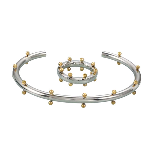 Studded Bracelet and Ring Set